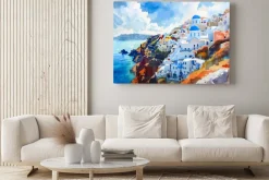 Obraz: Krajobraz z widokiem na wybrzeże grecji santorini