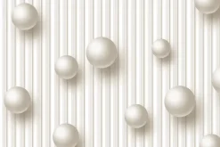 Obraz: Kremowe kule 3d na tle pasków