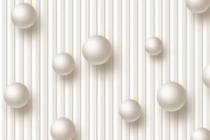 Obraz: Kremowe kule 3d na tle pasków
