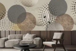 Obraz: Kształty okręgów w beżach