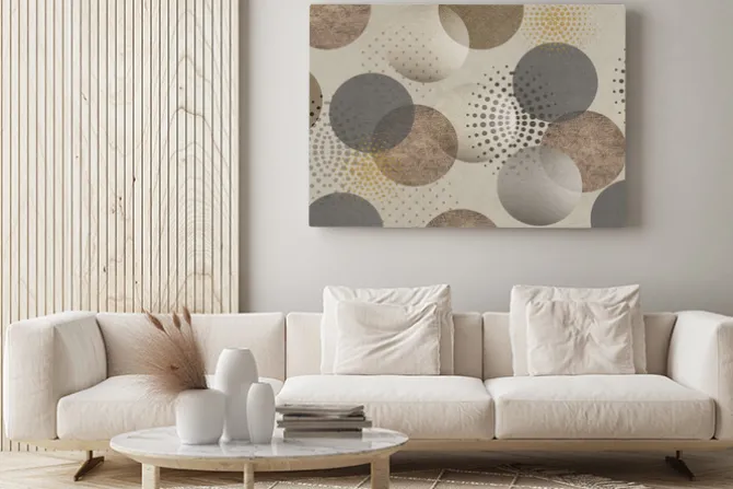 Obraz: Kształty okręgów w beżach