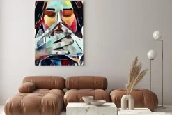 Obraz: Kubistyczny portret kobiety z zamkniętymi oczami