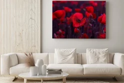 Obraz: Kwiaty czerwone maki kwitną na dzikim polu. piękne czerwone maki