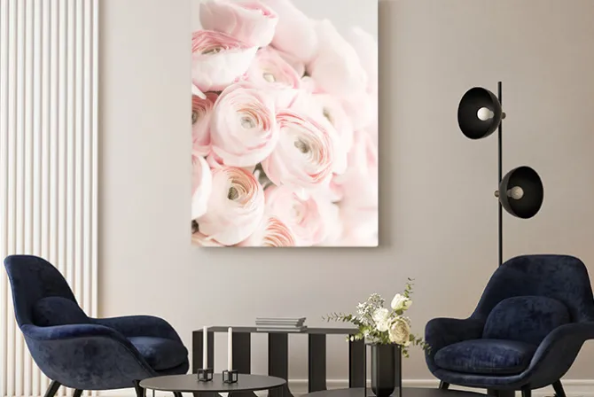 Obraz: Kwiaty jaskry w pastelowych kolorach delikatna kompozycja