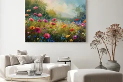 Obraz: Kwiaty na łące barwny krajobraz przyrody