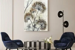 Obraz: Kwiaty polne rośliny na abstrakcyjnym tle