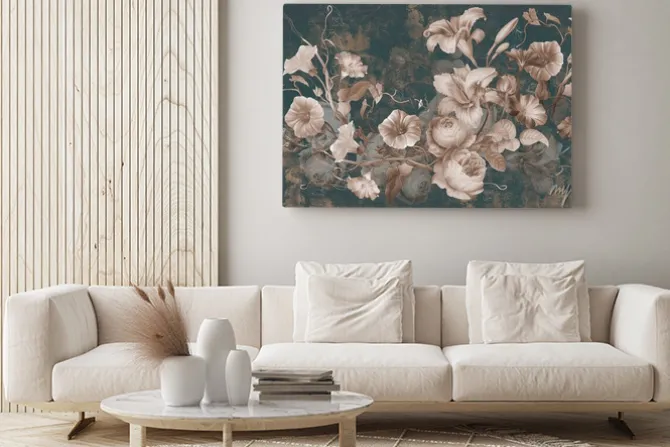 Obraz: Kwiaty w stylu glamour loft