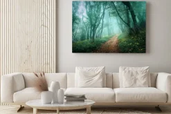 Obraz: Las we mgle tajemniczy krajobraz