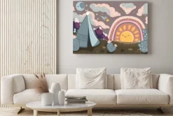 Obraz: Let the sun rise, let the moon set. vector hand drawn wall mural