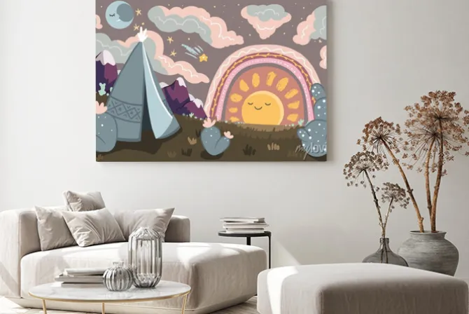 Obraz: Let the sun rise, let the moon set. vector hand drawn wall mural