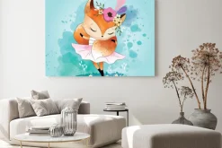 Obraz: Little fox with its tail scarf