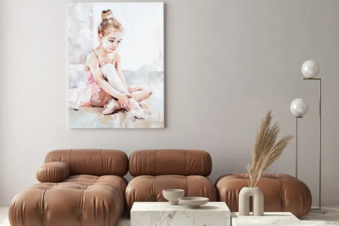 Obraz: Mała baletnica w baletkach w stylu malarskim
