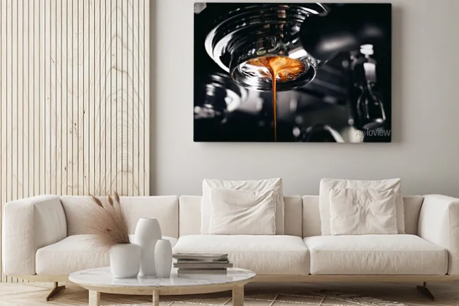 Obraz: Making espresso on a coffee machine