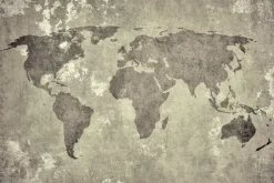 Obraz: Malowana mapa świata na betonie