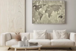 Obraz: Malowana mapa świata na betonie