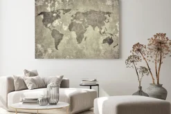 Obraz: Malowana mapa świata na betonie