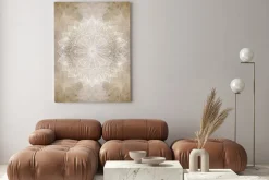 Obraz: Mandala na betonowym tle jasna kompozycja w stylu boho