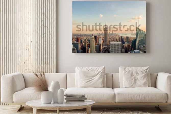 Obraz: Manhattan na tle pogodnego nieba