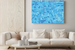 Obraz: Matematyczny wzór w odcieniach niebieskiego