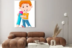 Obraz: Mały chłopiec z ołówkiem