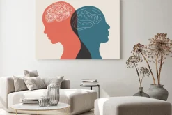 Obraz: Metaphor bipolar disorder mind mental. double face. split personality.