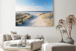 Obraz: Mewa i krajobraz z morzem północnym