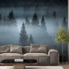 Obraz: Mglisty krajobraz las iglasty