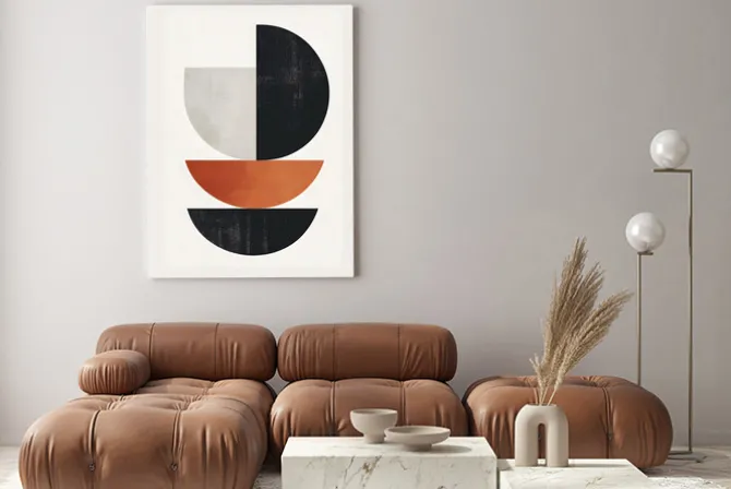 Obraz: Minimalistyczne kształty geometryczne w stylu boho