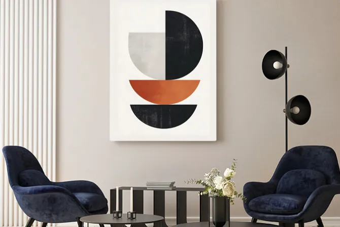 Obraz: Minimalistyczne kształty geometryczne w stylu boho