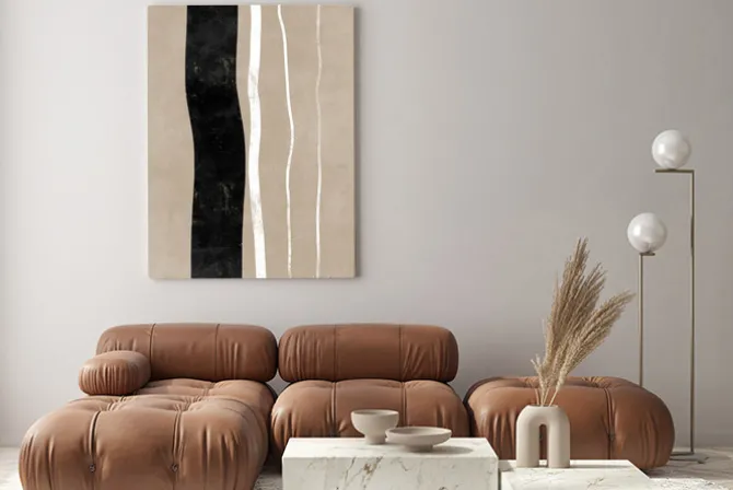 Obraz: Minimalistyczne paski kształty w skandynawskim stylu