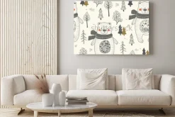 Obraz: Misie w lesie w stylu skandynawskim