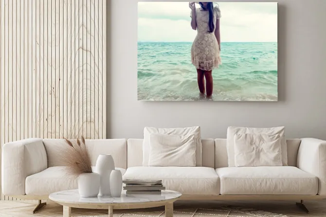 Obraz: Moda portret dziewczyny na morzu