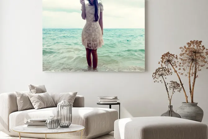 Obraz: Moda portret dziewczyny na morzu