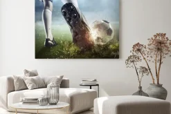 Obraz: Moment bramki piłkarskiej. różne środki przekazu