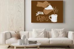 Obraz: More coffee typography with coffee pouring illustration