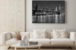 Obraz: Most brookliński w czerni i bieli