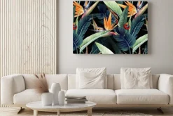Obraz: Motyw roślinny z tropikalnymi kwiatami