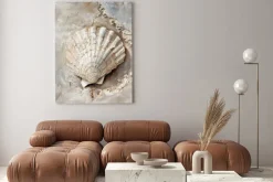 Obraz: Muszelka na teksturowym tle betonu