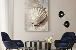 Obraz: Muszelka na teksturowym tle betonu