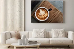 Obraz: Nice tekstura latte sztuki na gorącej kawy latte