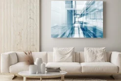 Obraz: Niebieska geometryczna kompozycja architektoniczna