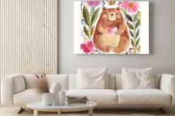 Obraz: Niedźwiedź i kwiaty