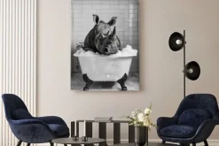 Obraz: Nosorożec w wannie surrealistyczna kompozycja