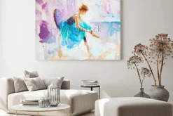 Obraz: Obraz olejny, dziewczyna baleriny. objęte słodkie baleriny taniec