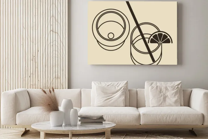 Obraz: Okulary koktajl z cytryny i słomką