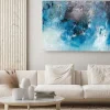 Obraz: Olejna abstrakcja w odcieniach niebieskiego i bieli