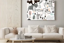 Obraz: Łosie i kropki w stylu skandynawskim dla dzieci
