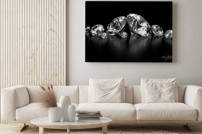 Obraz: Oszlifowane diamenty różnych wielkości