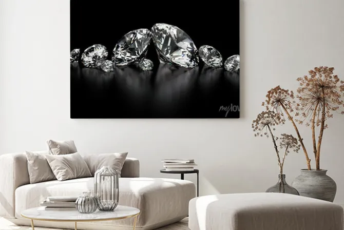 Obraz: Oszlifowane diamenty różnych wielkości