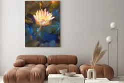 Obraz: Painting of beatiful yellow lotus blossom,single waterlily flower
